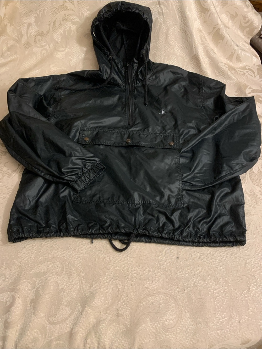 Izod Black 1/4 zip Nylon Jacket with stitched Logo
